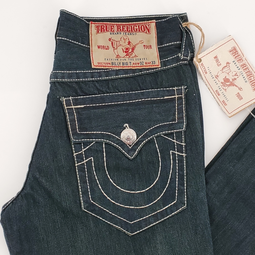 True Religion Billy Big T Dark Wash Jeans 33x33